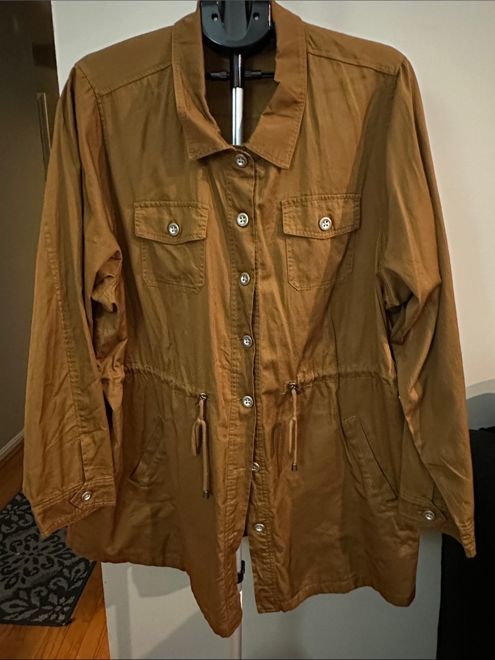 torrid brown utility drawstring jacket